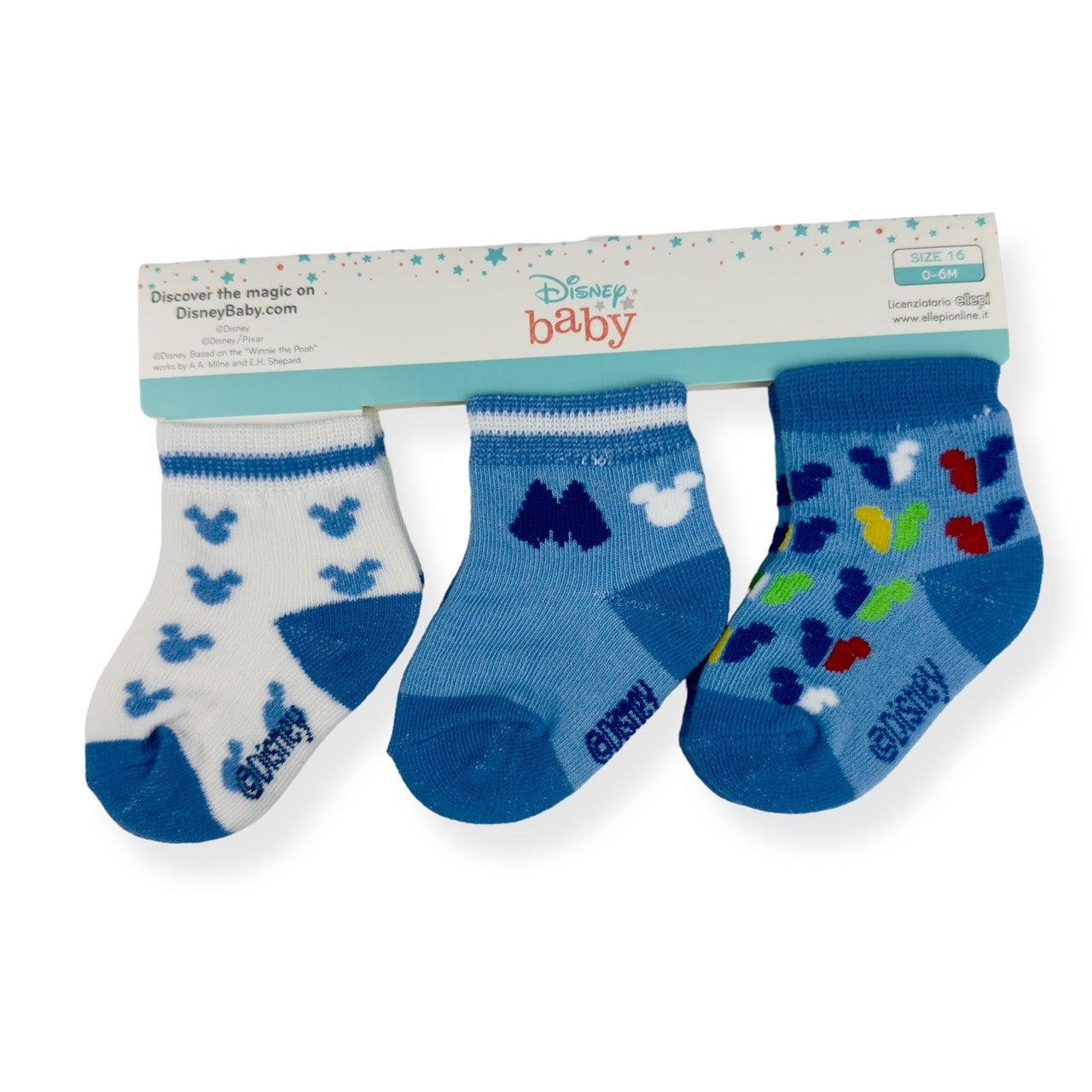 Tris Calzini 0/6 Mesi Disney Mickey Mouse