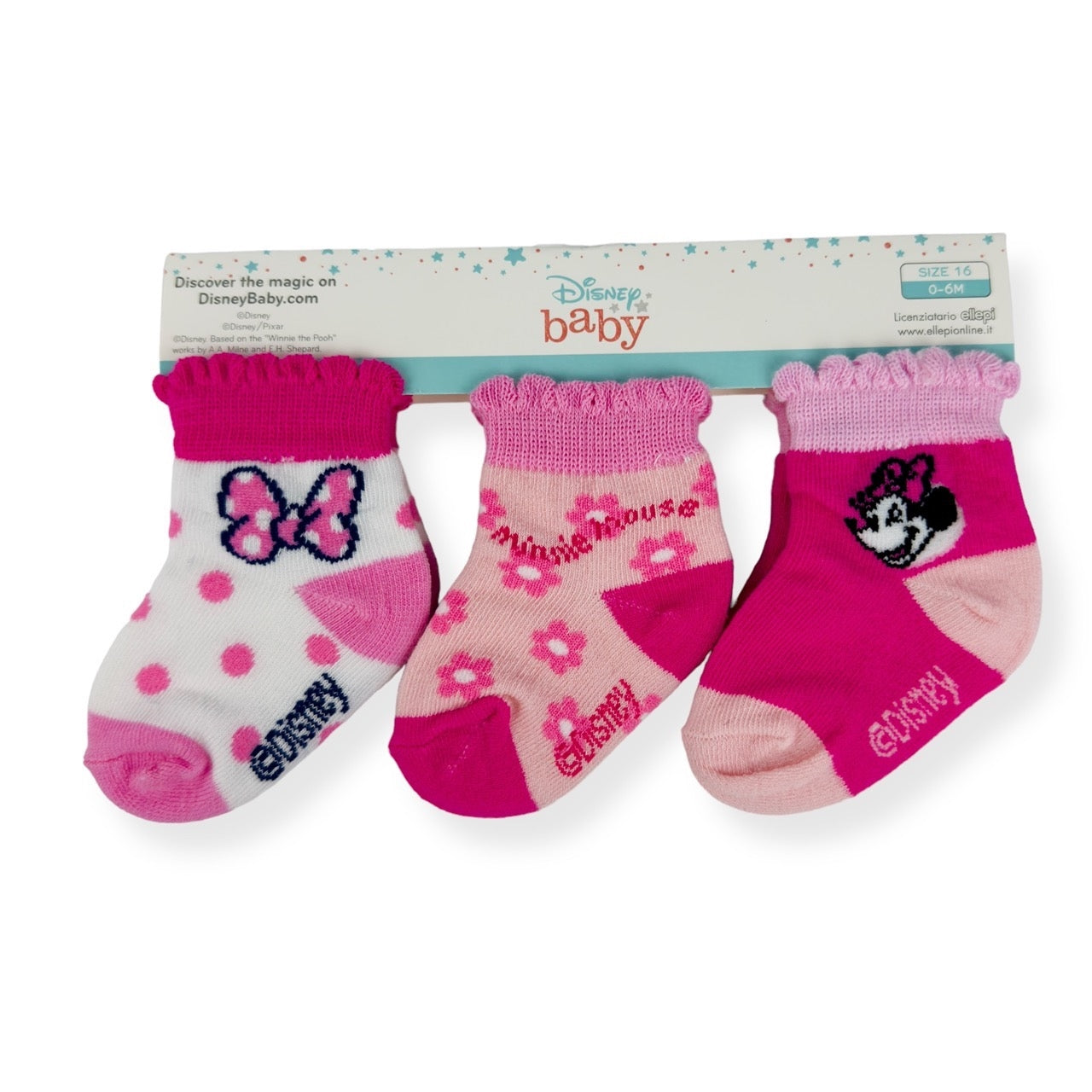 Tris Calzini Cotone 0/6 Mesi Disney Minnie