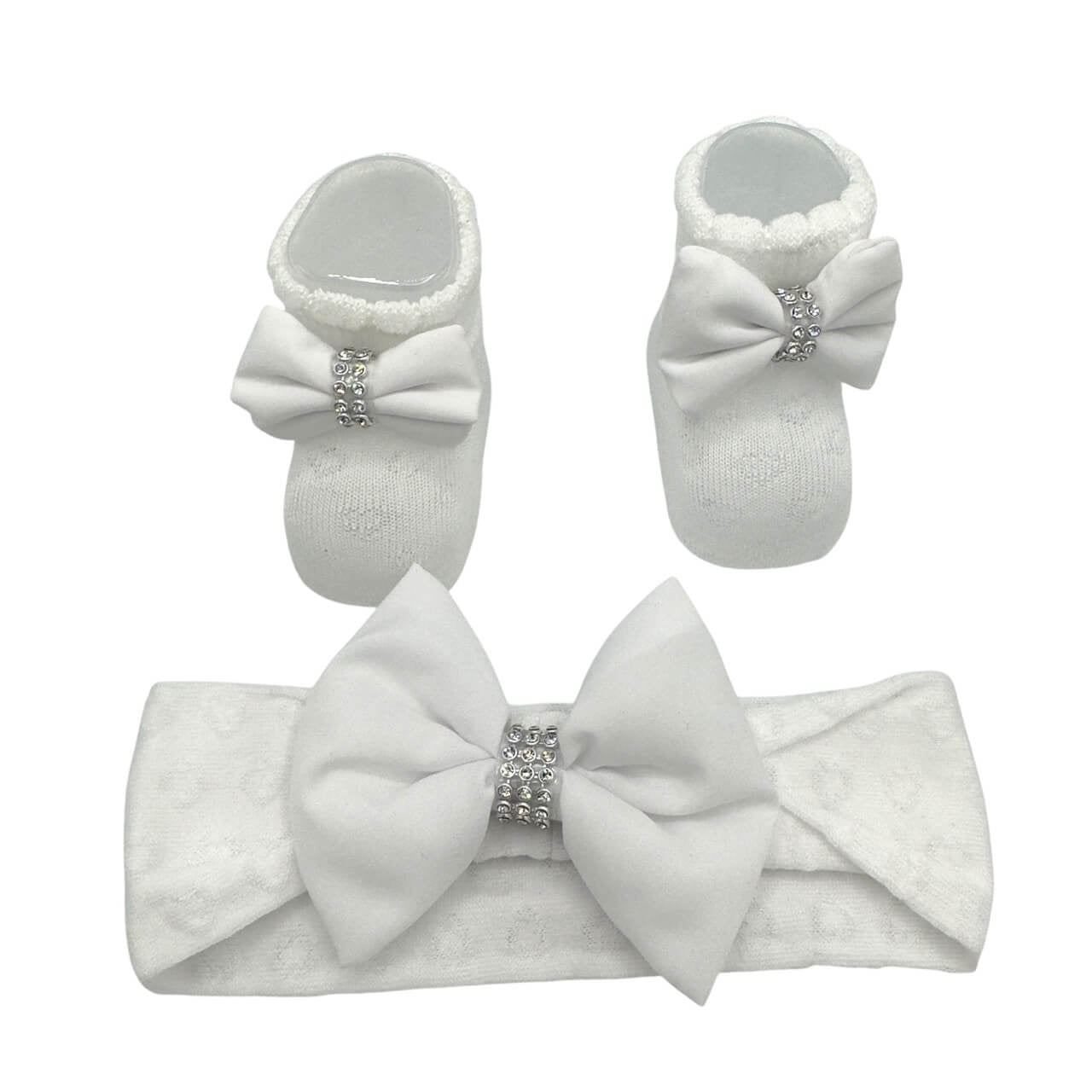 Set Scarpine + Fascia Neonata in Cotone