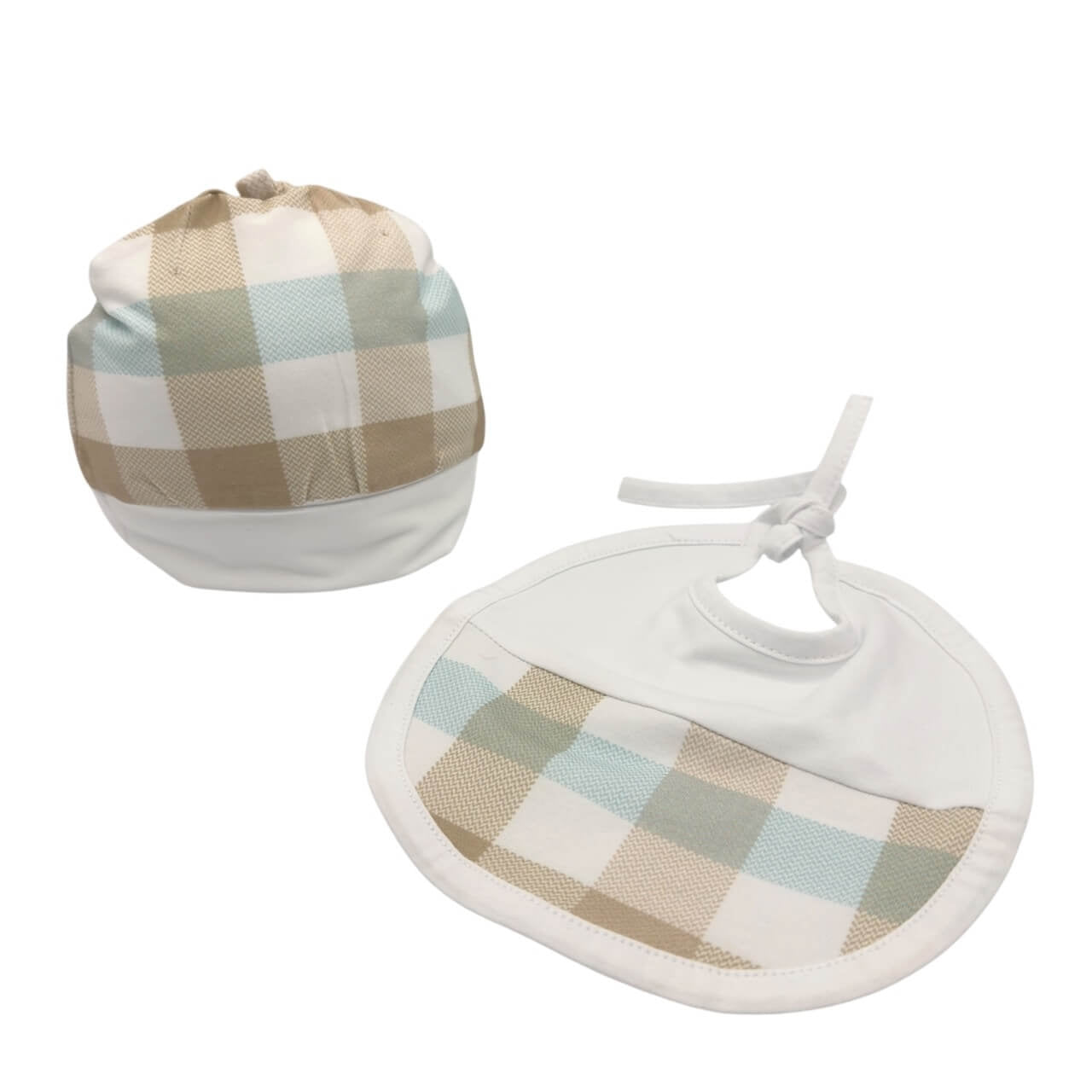 Set Cappello+Bavetta in Cotone Pastello 0/3 Mesi