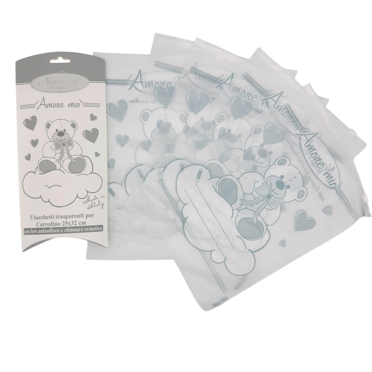5 Sacchetti Trasparenti per corredino