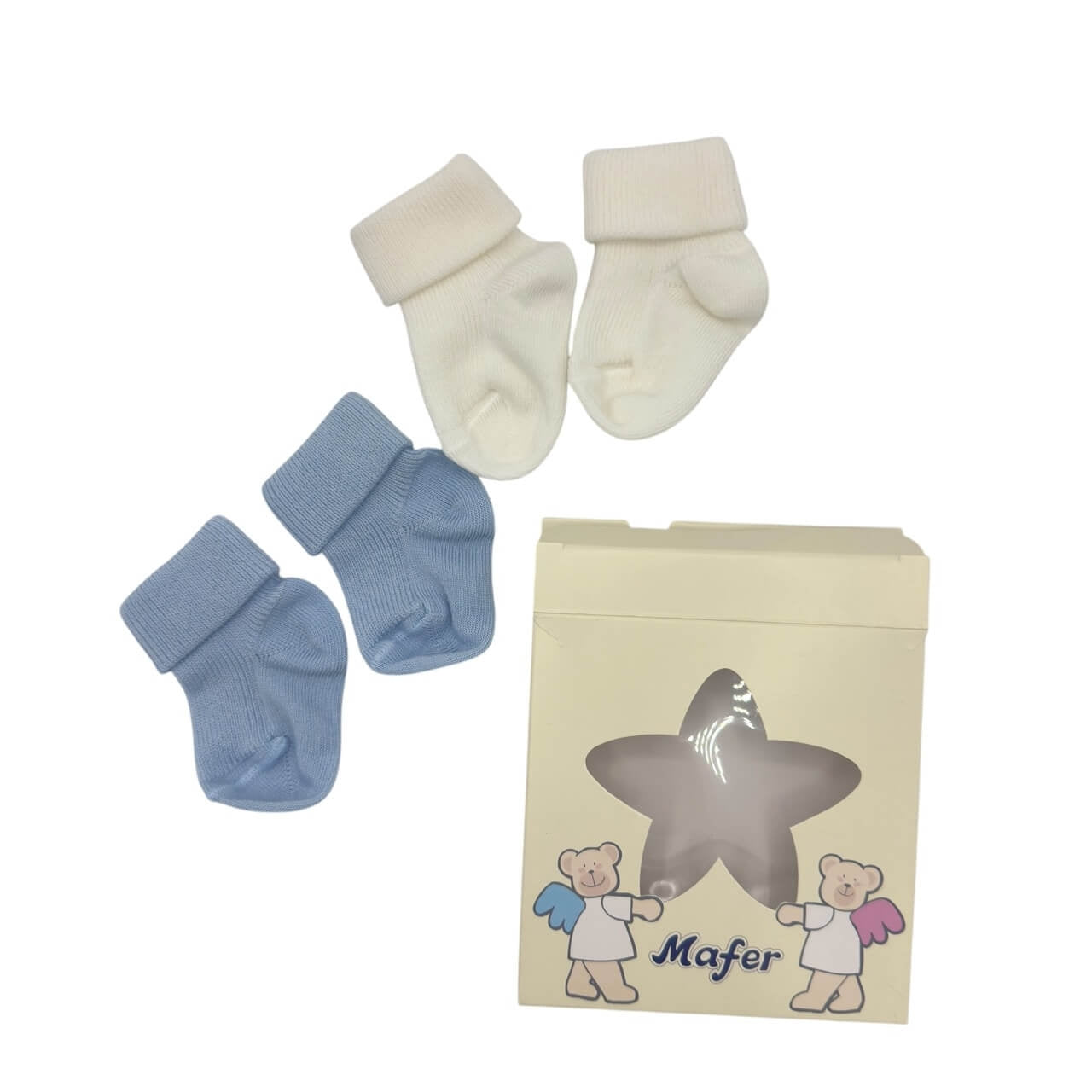 2 Calzini in caldo Cotone 0/3 Mesi