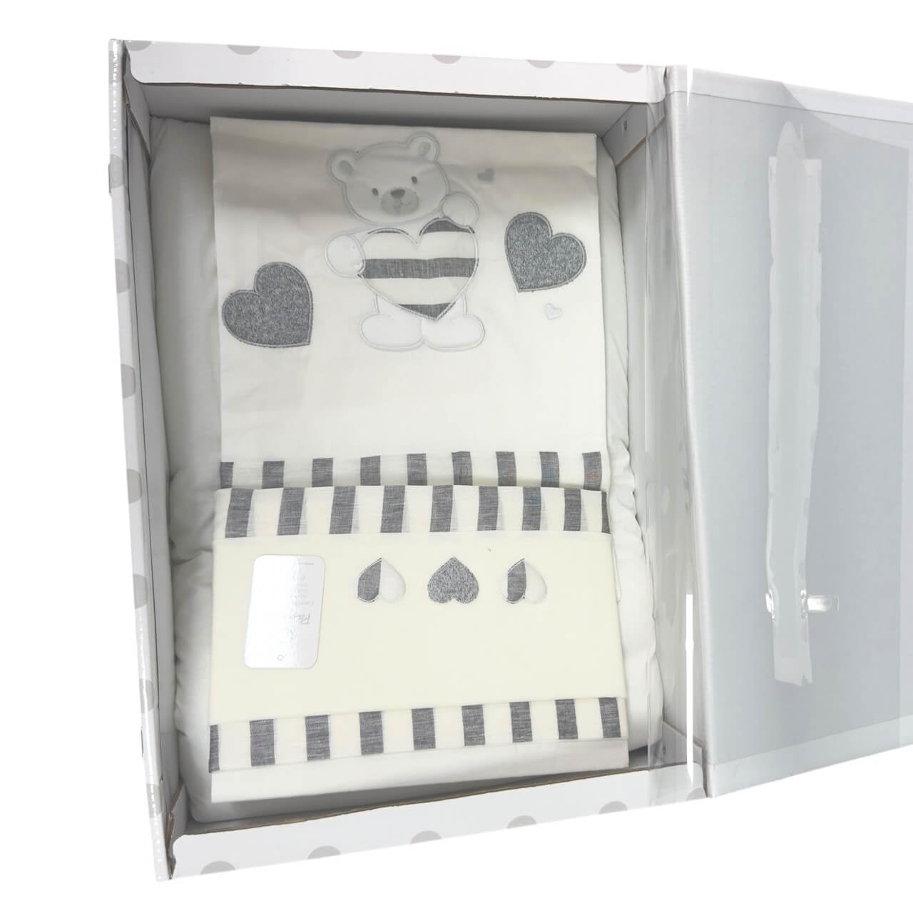 Completo trapunta lettino con lenzuola Pastello