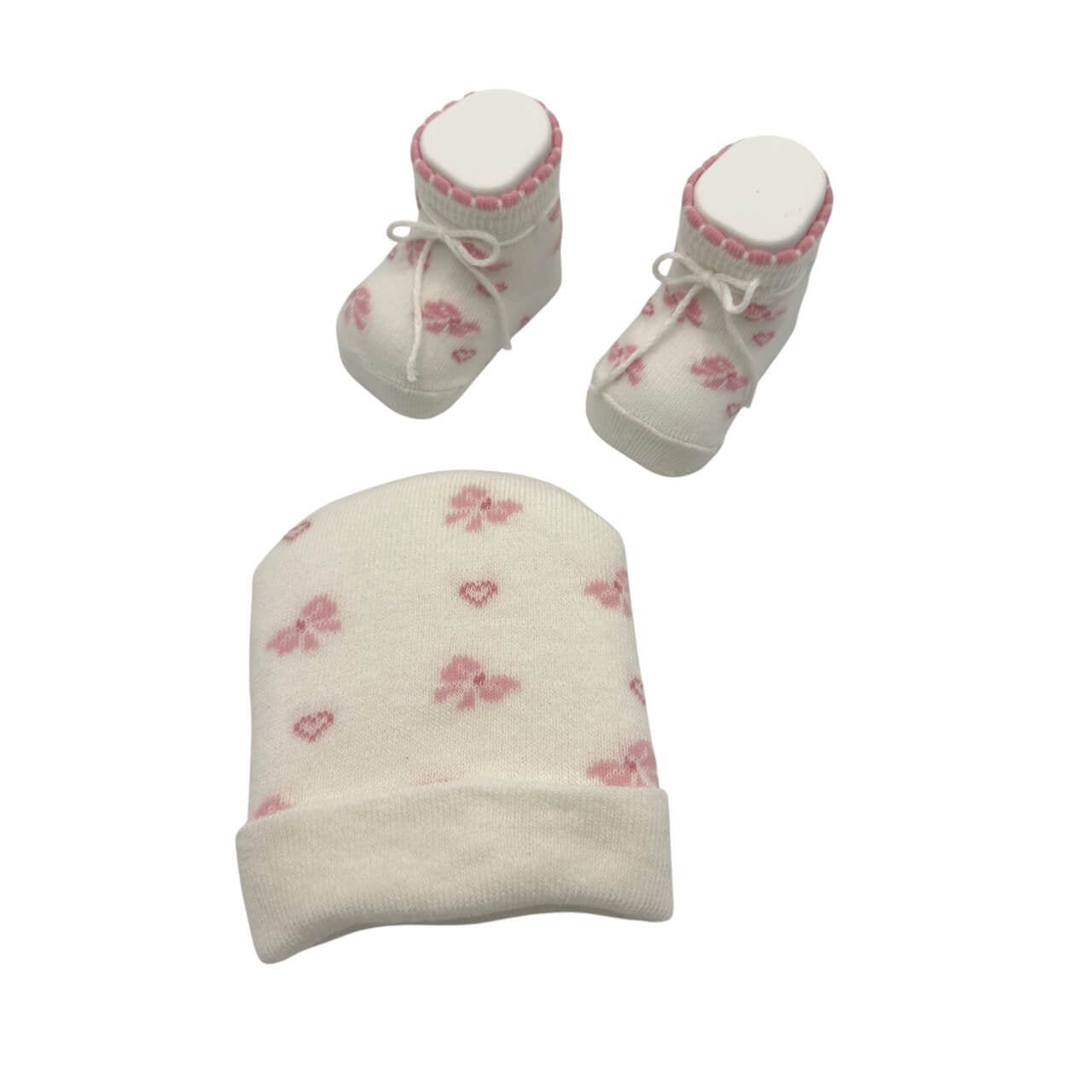 Set Cappello+scarpe in Caldo Cotone 0/6 Mesi