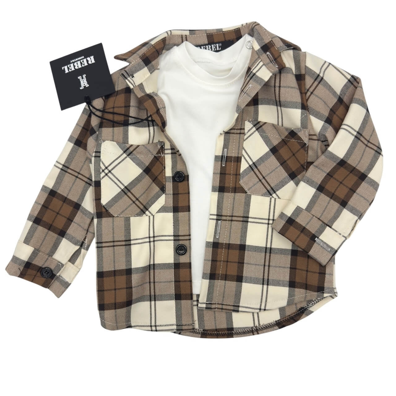 Completo Bimbo Rebel – Camicia + T-shirt Bianca