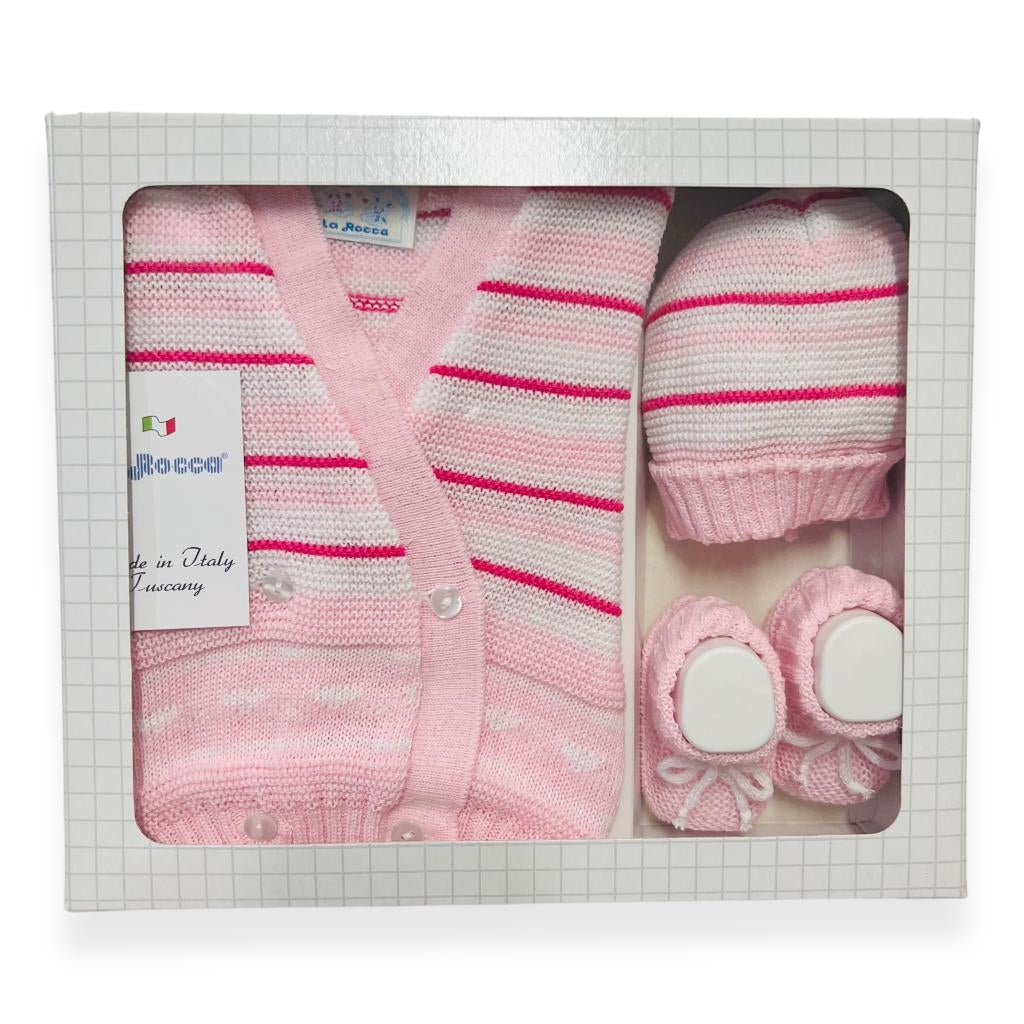 Set Golfino+Scarpette+Cappello in Cotone 0/6 Mesi - Mstore016