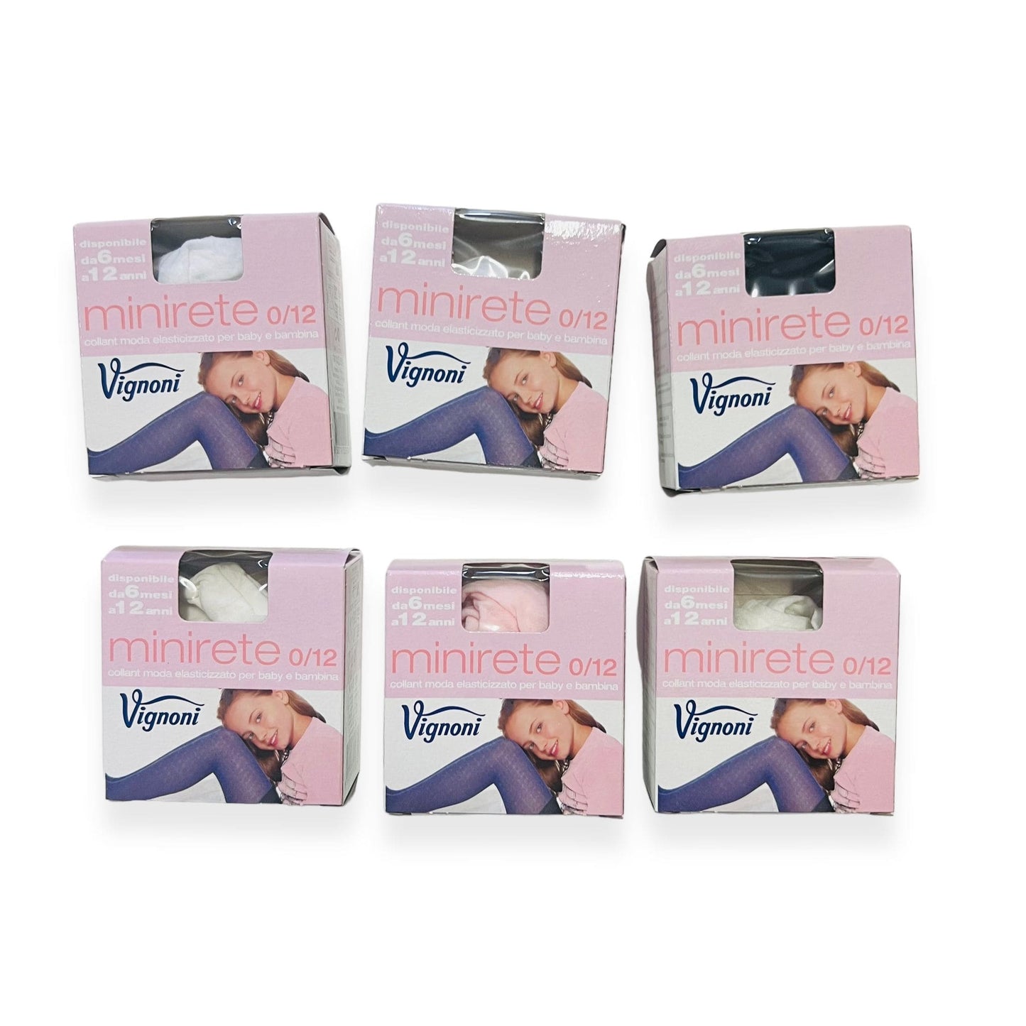 6 Calze Bimba Filanca a rete colori misti Vignoni