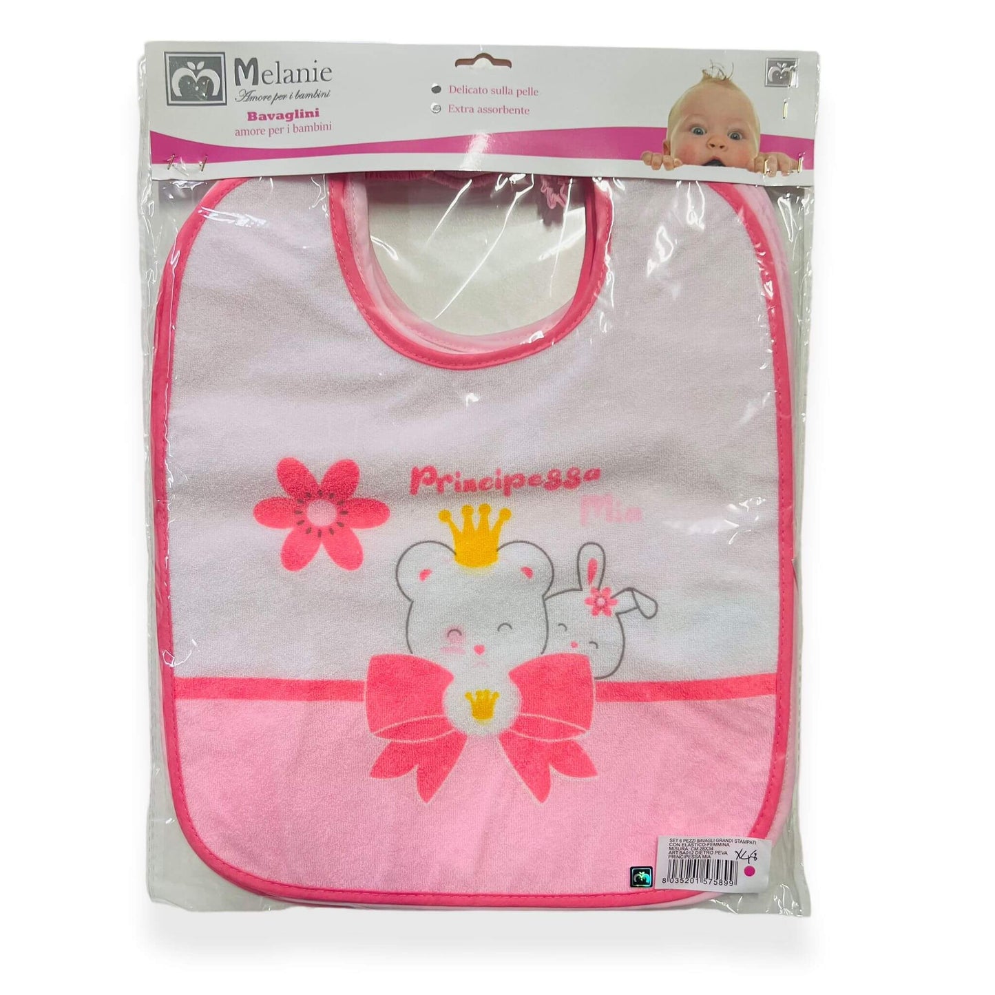 6 Bavette retro spugna Melanie