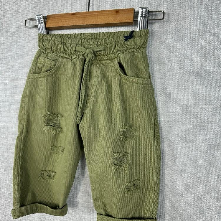 Pantalone In Cotone Con Strappi