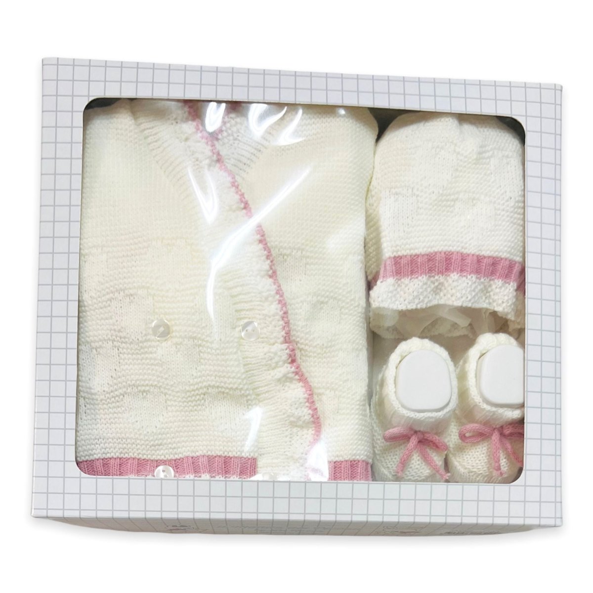 Golfino+Scarpette+Cappello in Misto Lana 0/6 Mesi - Mstore016 - Golfino - La Rocca