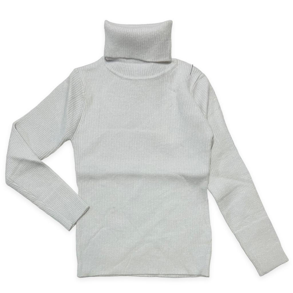 Maglione Glitter collo alto - Mstore016 - maglione bimba - Pink Baby