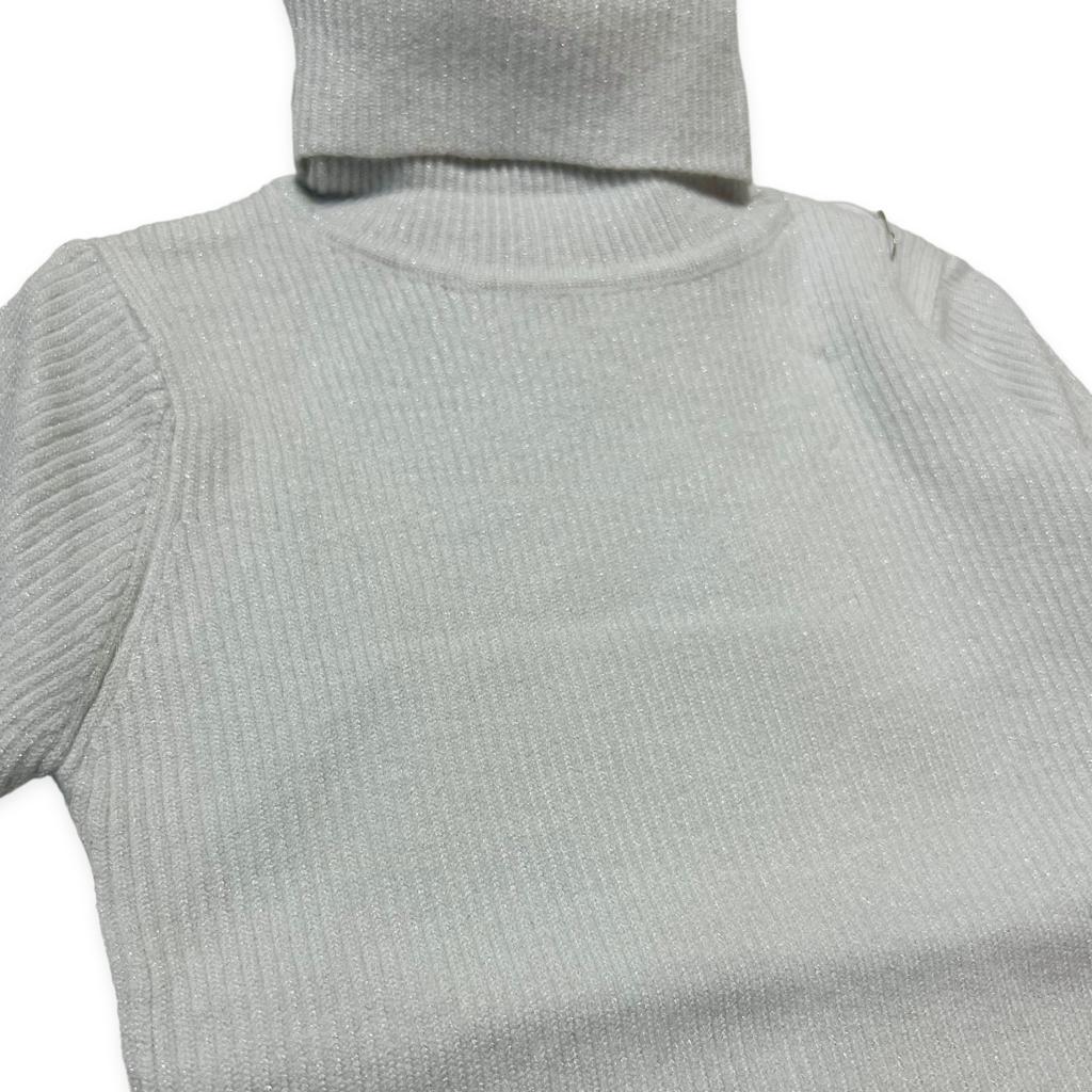 Maglione Glitter collo alto - Mstore016 - maglione bimba - Pink Baby