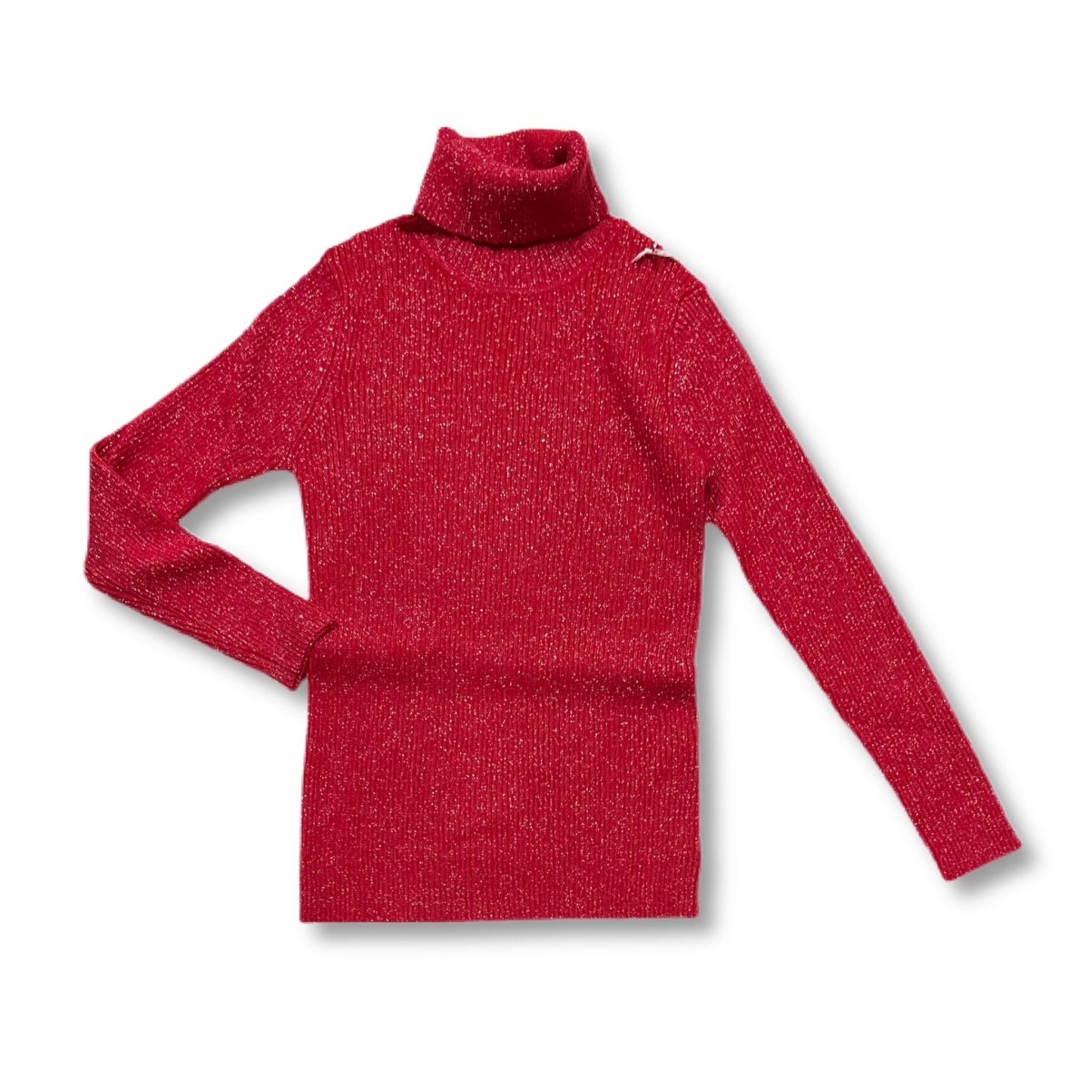 Maglione Glitter collo alto - Mstore016 - maglione bimba - Pink Baby