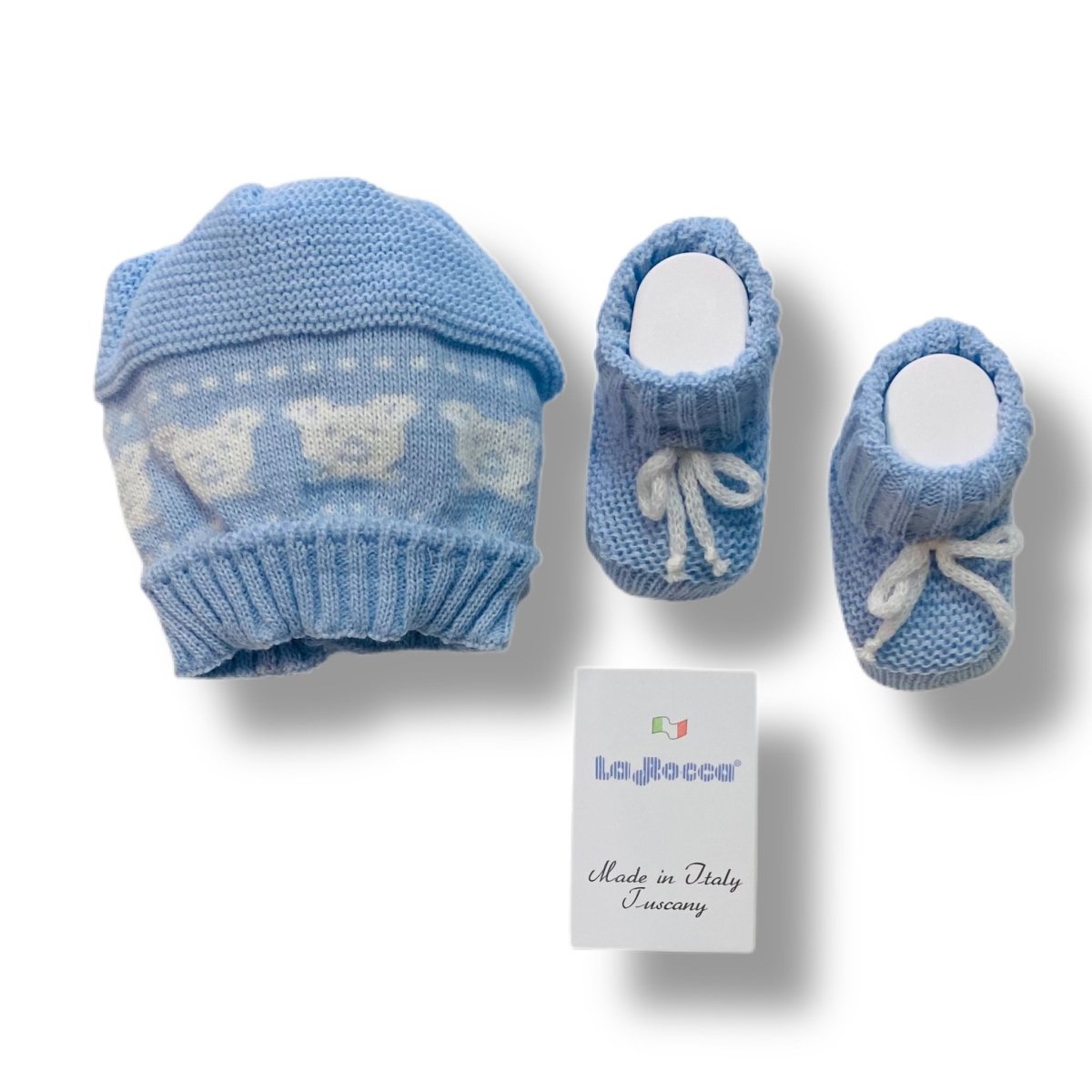 Set Cappello+Scarpe in Misto Lana 0/3 Mesi - Mstore016