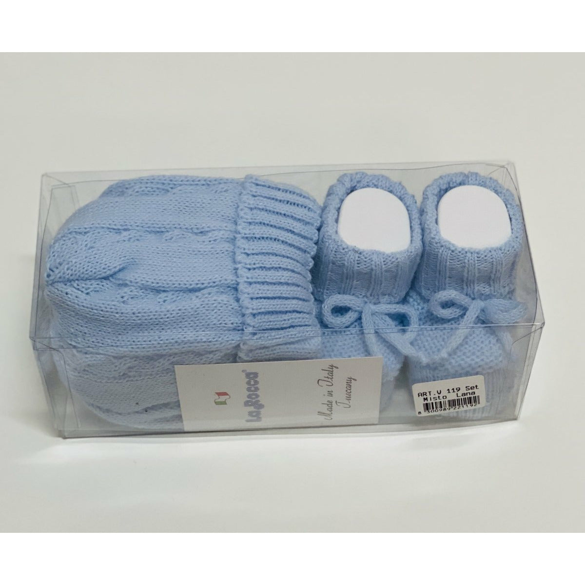 Set Cappello+Scarpe in Misto Lana 0/3 Mesi - Mstore016