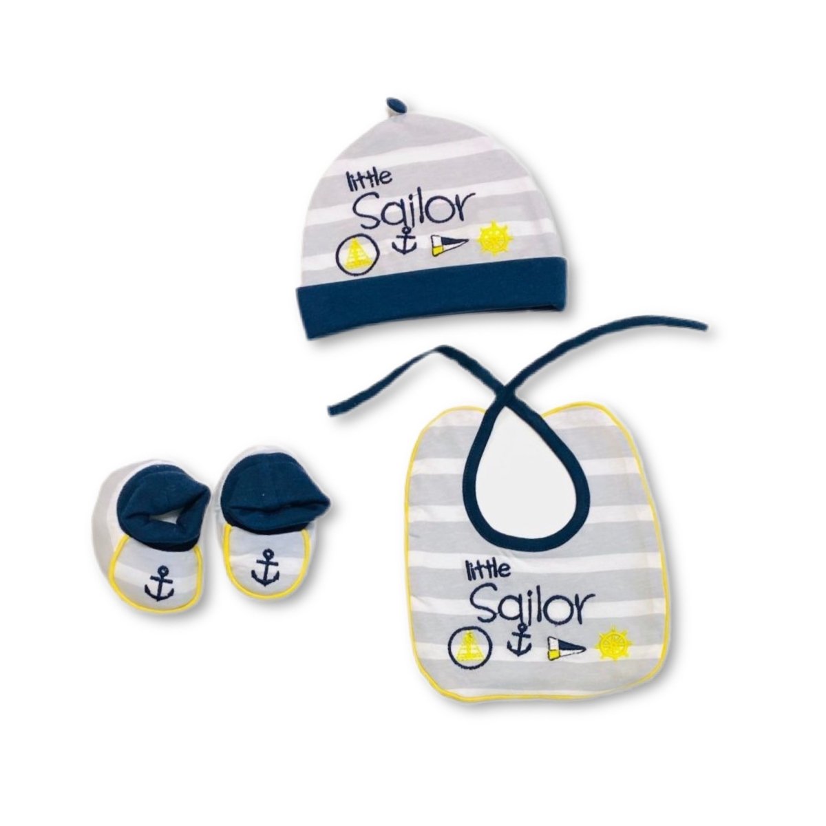 Set Cappello+scarpe+bavetta Bidibimbo 0/3 Mesi - Mstore016 - Set neonata - Pierre Cardin