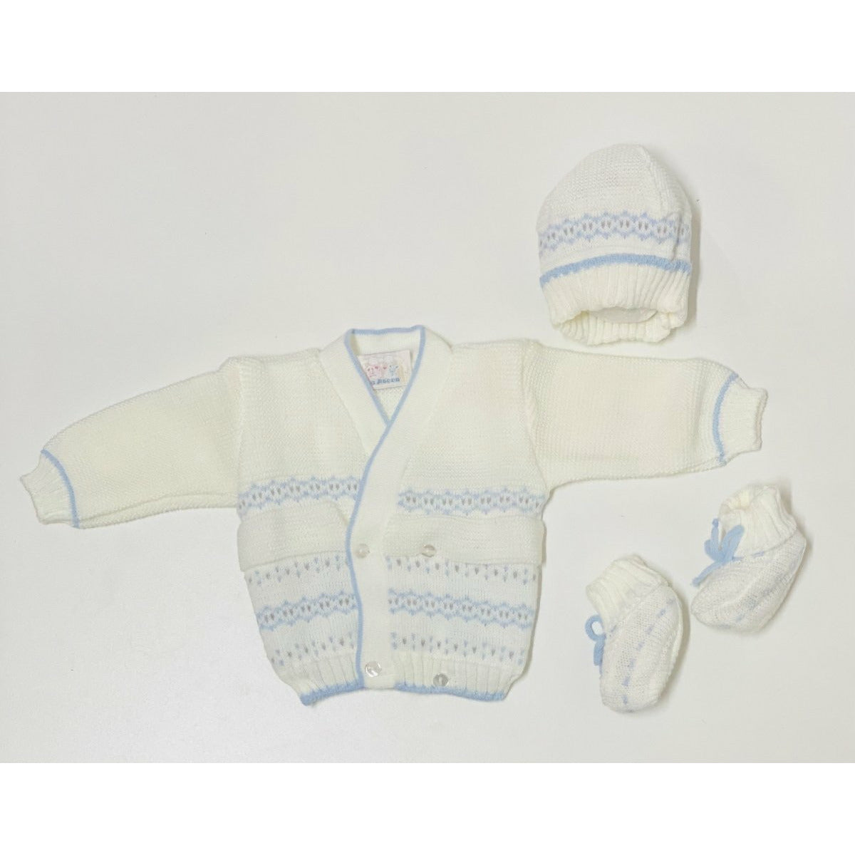 Set Golfino+Scarpette+Cappello in Misto Lana 0/6 Mesi - Mstore016