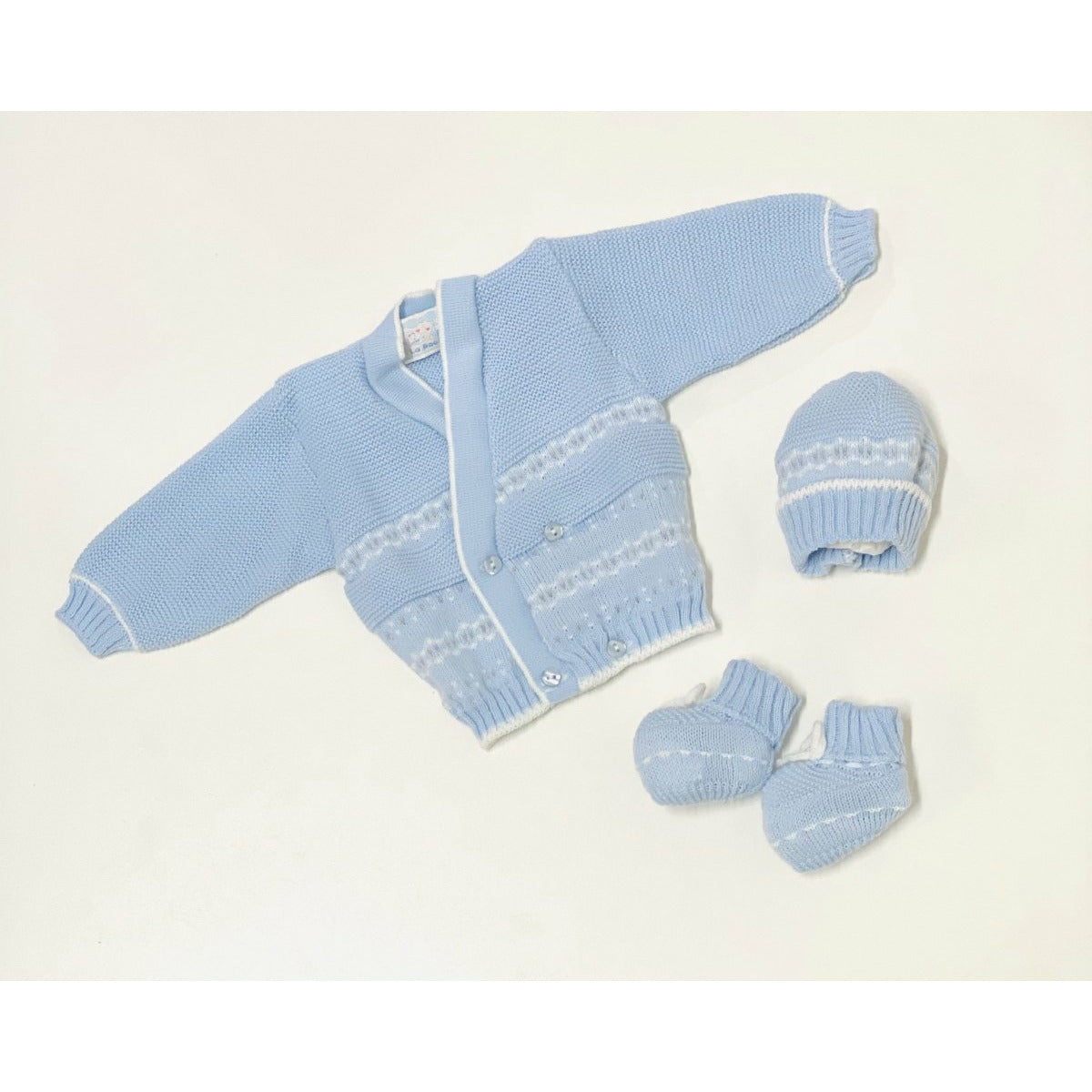 Set Golfino+Scarpette+Cappello in Misto Lana 0/6 Mesi - Mstore016