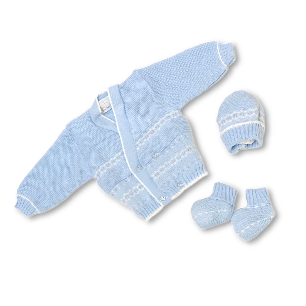 Set Golfino+Scarpette+Cappello in Misto Lana 0/6 Mesi - Mstore016 - Golfino - La Rocca