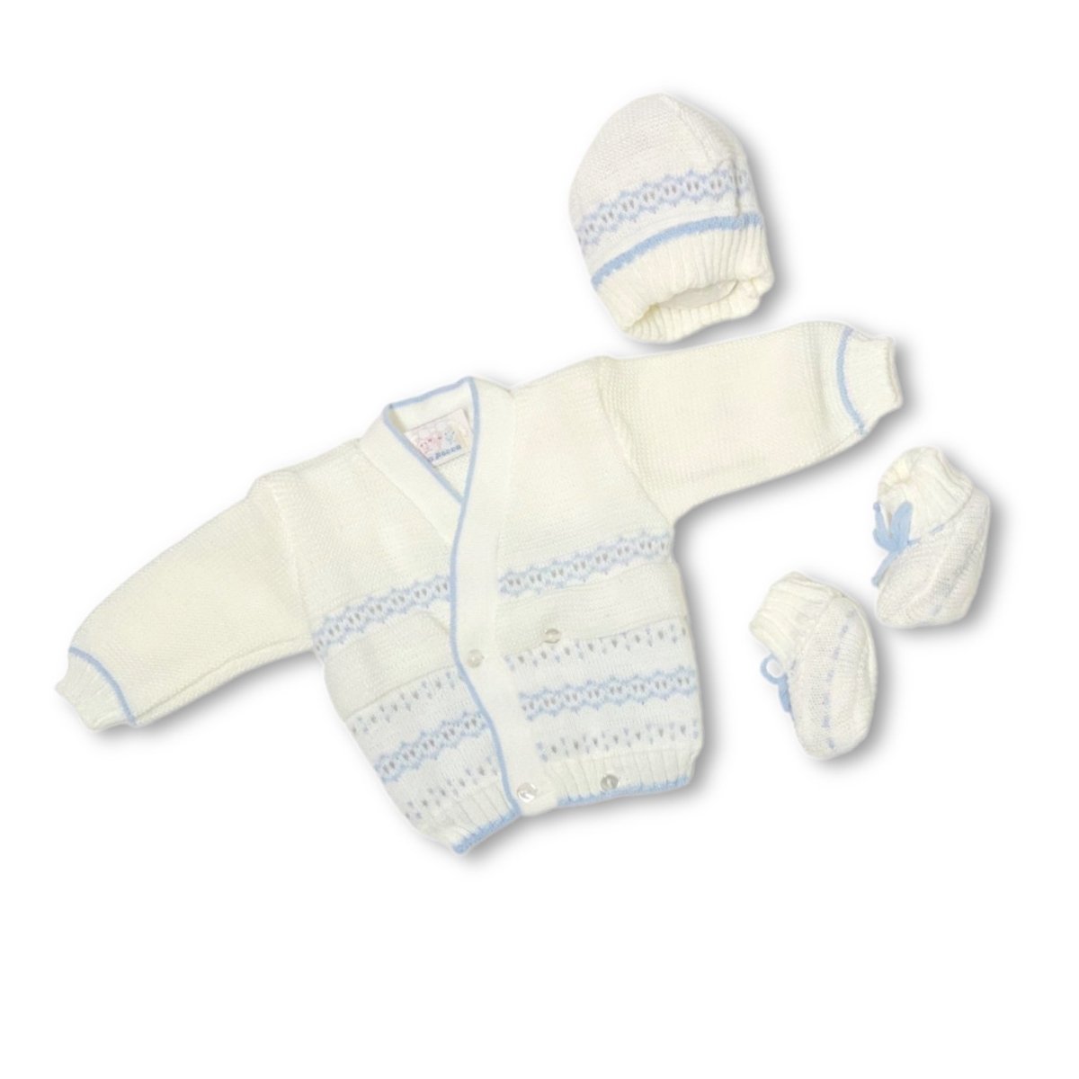 Set Golfino+Scarpette+Cappello in Misto Lana 0/6 Mesi - Mstore016 - Golfino - La Rocca