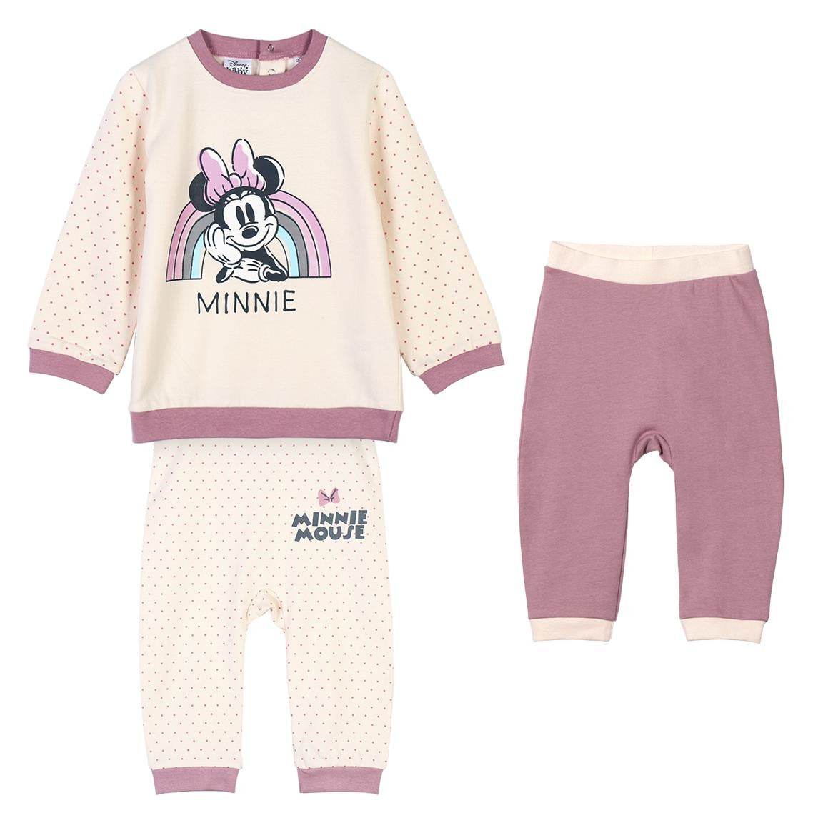 Tuta Neonata Felpata Minnie 2 Pantaloni