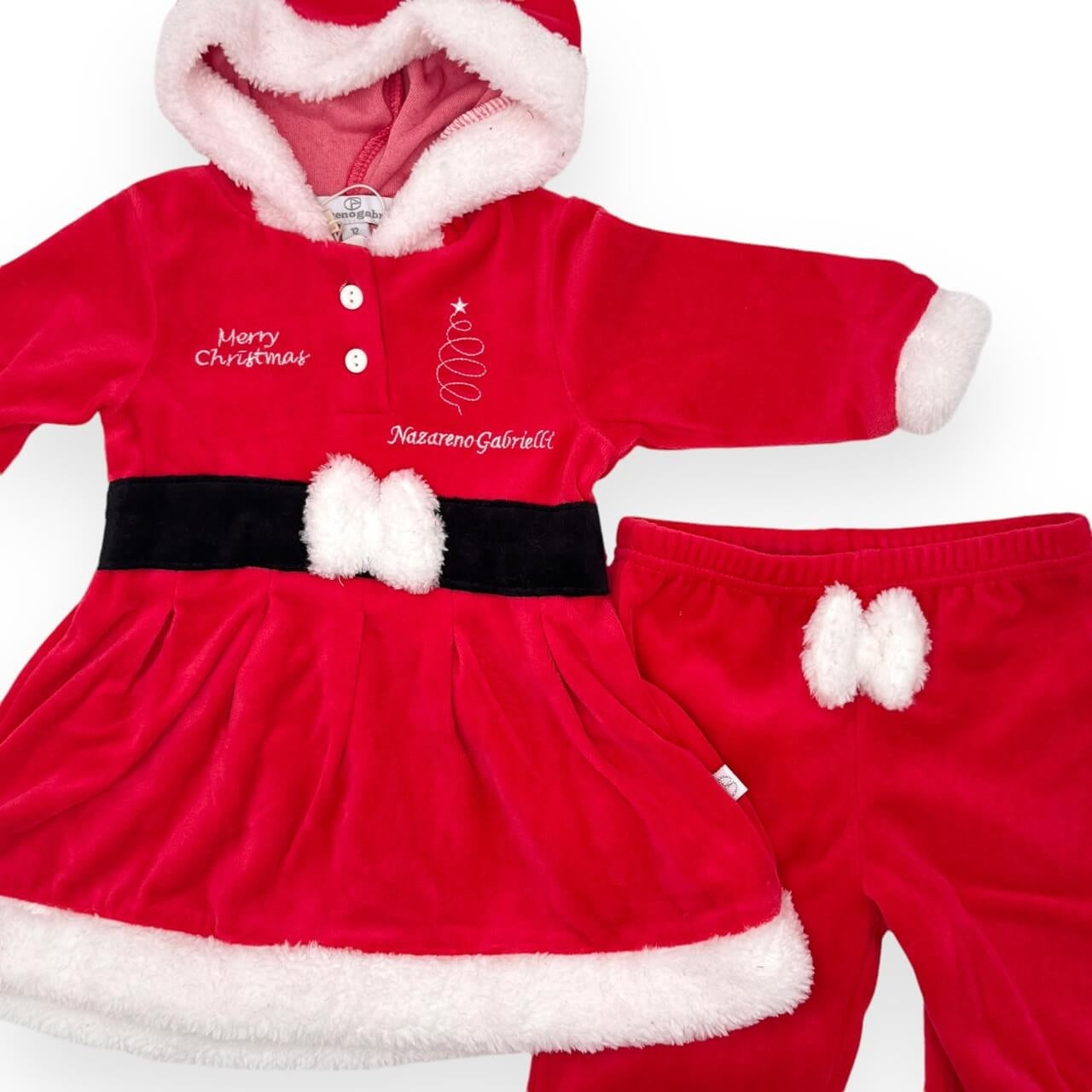 Tutina ciniglia Natalizia Mamma Natale Neonata