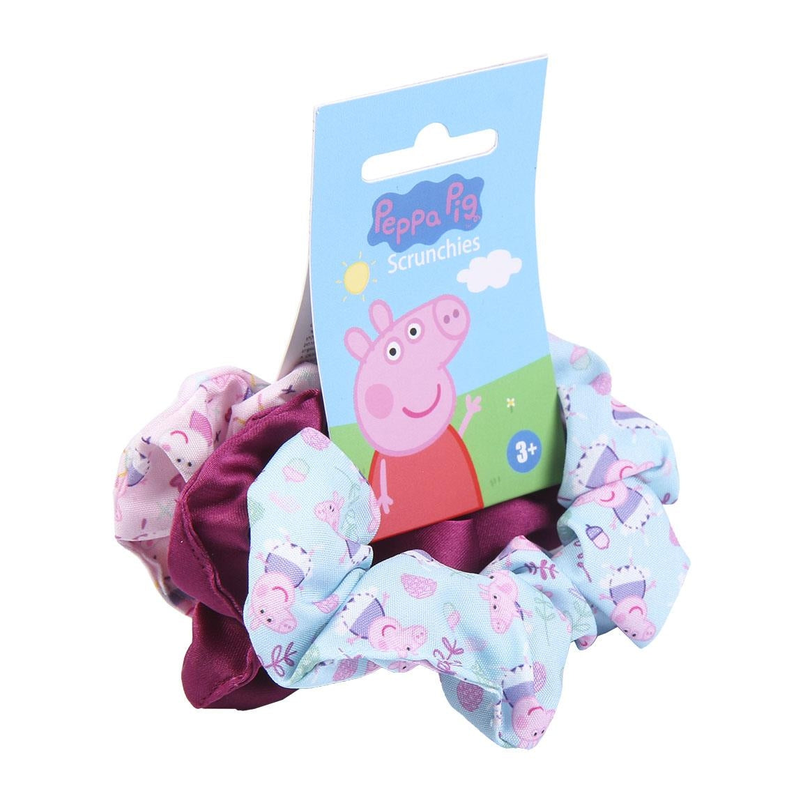 6 Set di elastici da 3 per capelli in tessuto Peppa Pig - Totali 18 pezzi