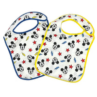 2 Bavette Mickey Mouse Disney Con strappi Plastificata