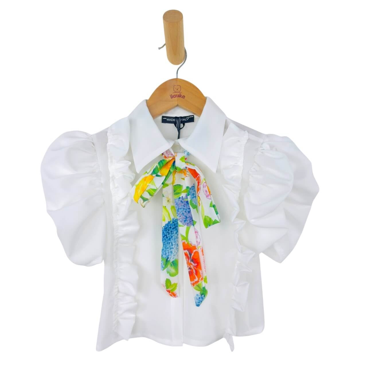 Camicia Bimba Fiocco Fantasia