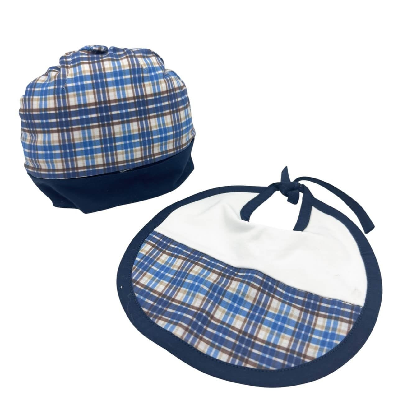 Set Cappello+Bavetta in Cotone Pastello 0/3 Mesi