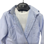 Completo – Camicia a Righe + T-shirt Bianca