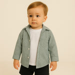 Completo – Camicia a Righe + T-shirt Bianca