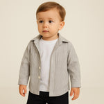 Completo – Camicia a Righe + T-shirt Bianca