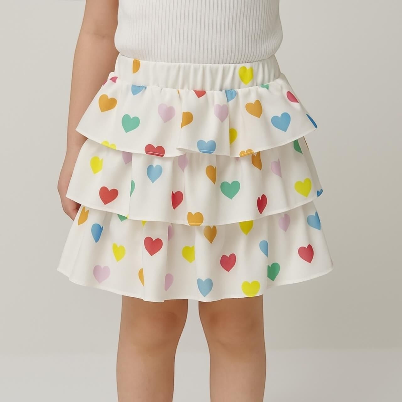 Gonna Bimba con Balze e Fantasia Cuori