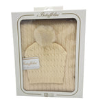Completo Cappello con Pon Pon + Scialle in Misto Lana