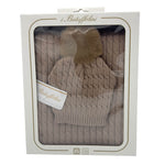 Completo Cappello con Pon Pon + Scialle in Misto Lana