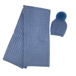 Completo Cappello con Pon Pon + Scialle in Misto Lana
