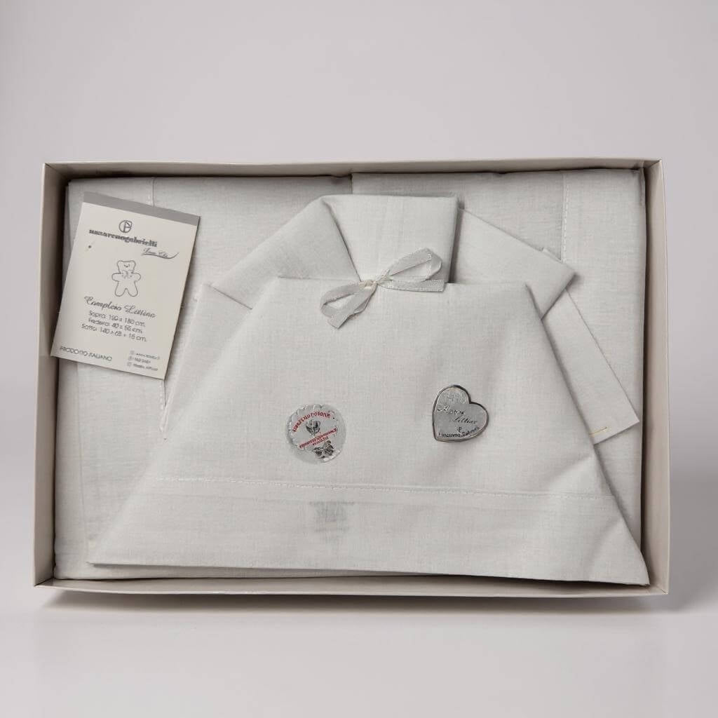 Completo Culla/Lettino da Stampa e Ricamo 100% Cotone