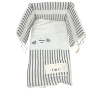 Completo trapunta lettino con lenzuola e paracolpi Pastello