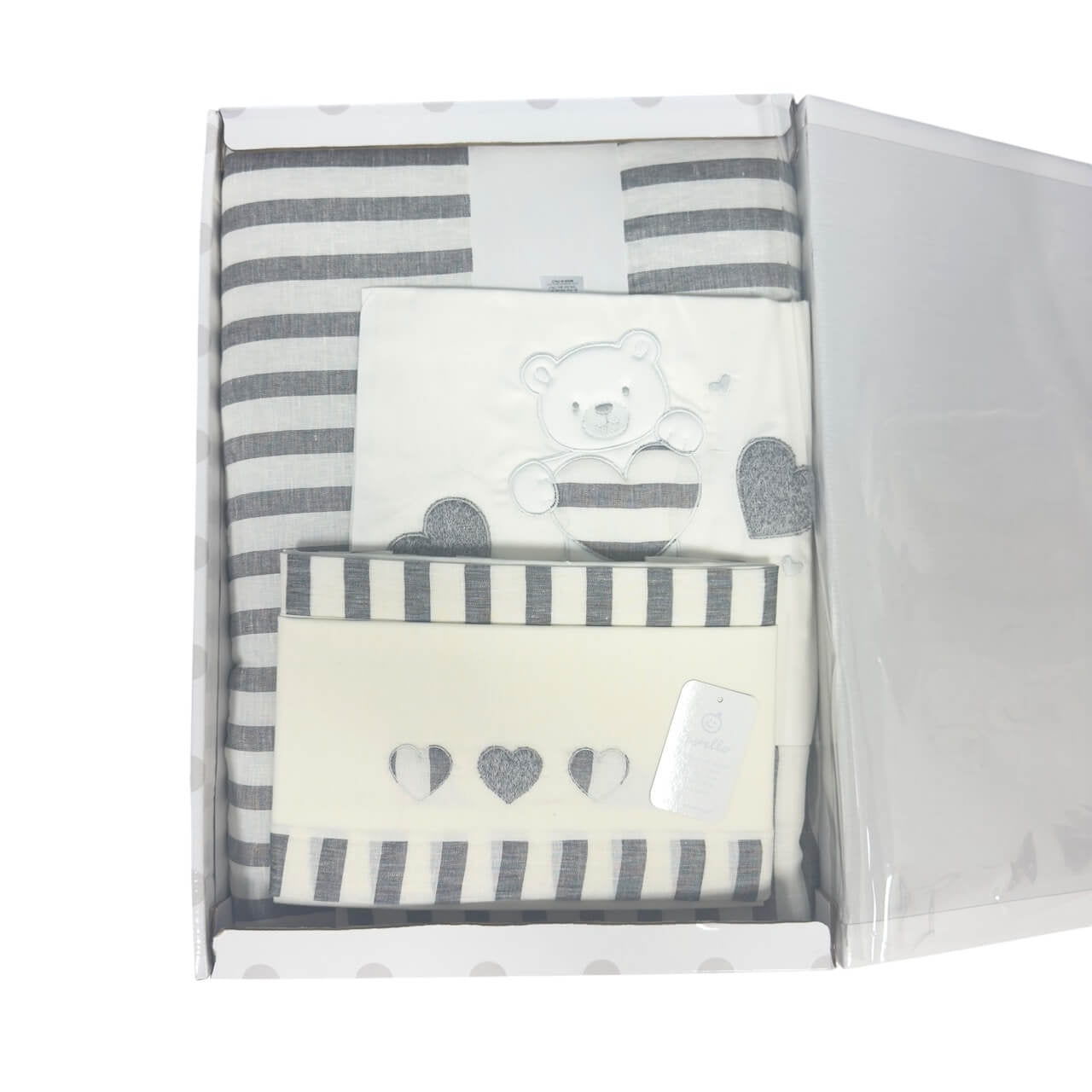 Completo trapunta lettino con lenzuola e paracolpi Pastello