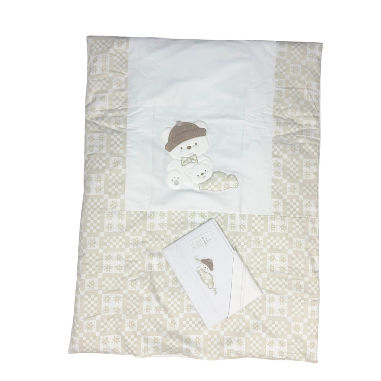 Completo trapunta lettino con lenzuola Pastello