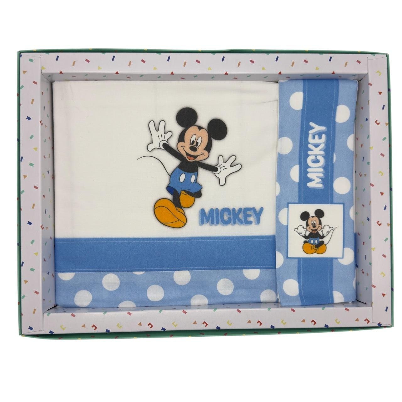 Completo Carrozzina Mickey Mouse Disney 100% Cotone