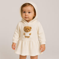 Vestito Neonata con Cappuccio e Orsetto