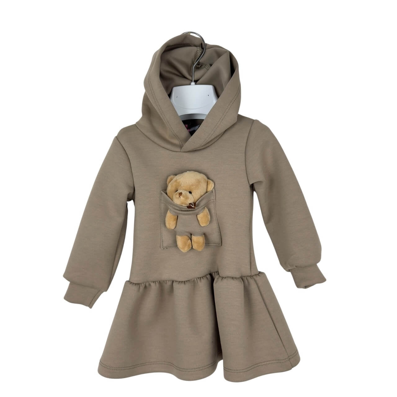 Vestito Neonata con Cappuccio e Orsetto