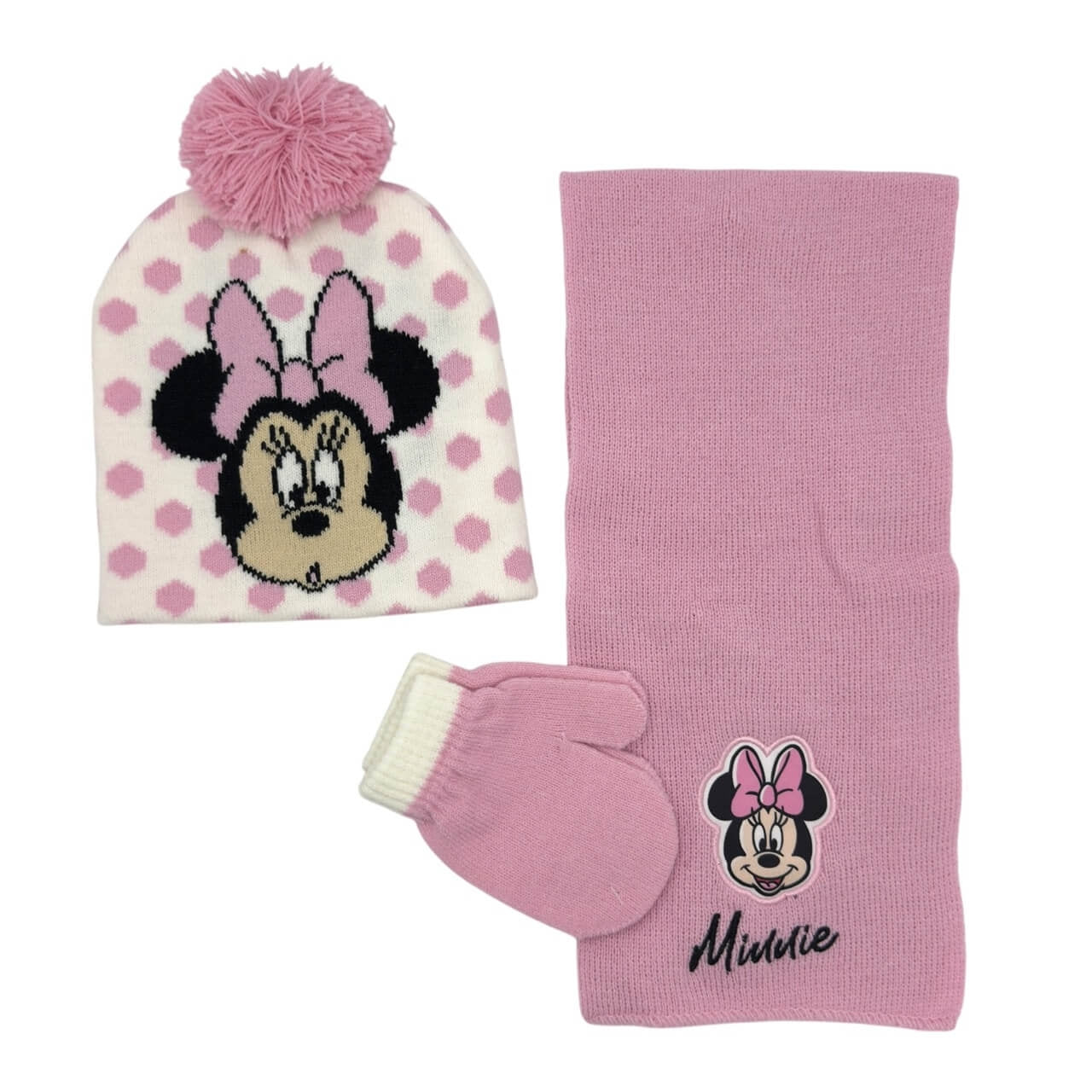 Set 3 Pezzi Cappello Invernale Minnie