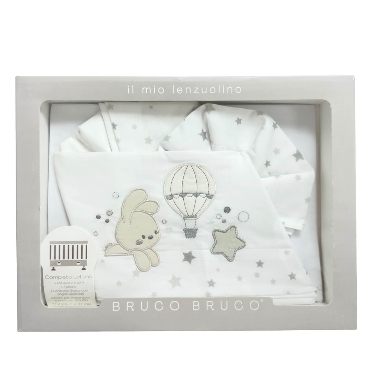Completo Lettino Bruco Bruco 100% Cotone