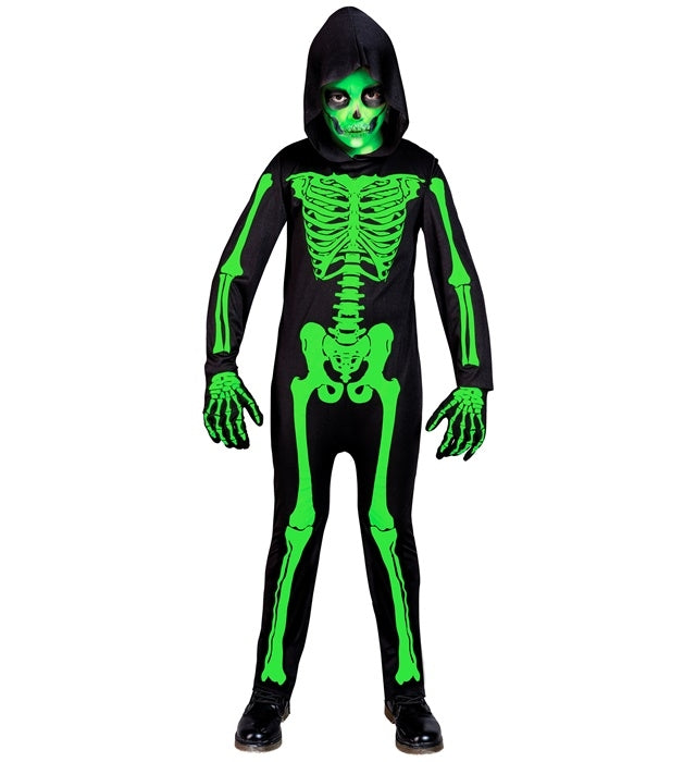 Costume da Scheletro Verde con Cappuccio