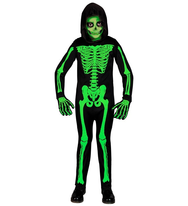 Costume da Scheletro Verde con Cappuccio