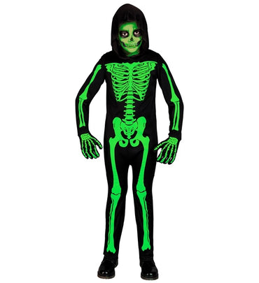 Costume da Scheletro Verde con Cappuccio
