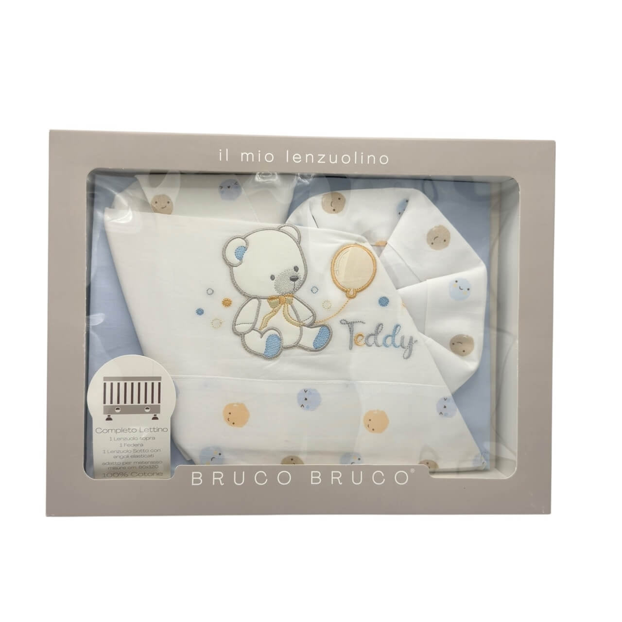 Completo Lettino Bruco Bruco 100% Cotone